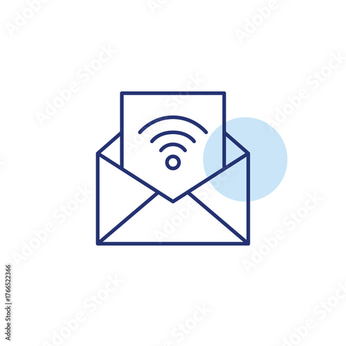 E-mail and wi-fi. Online communication and cloud services. Pixel perfect, editable stroke vector icon