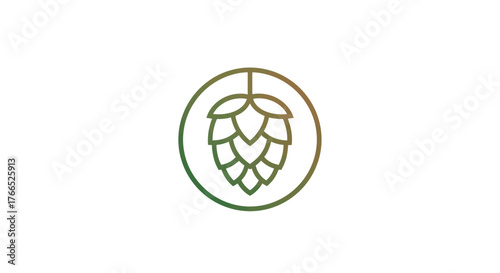 Minimalist Hop Cone Icon for Brewing and Craft Beer.