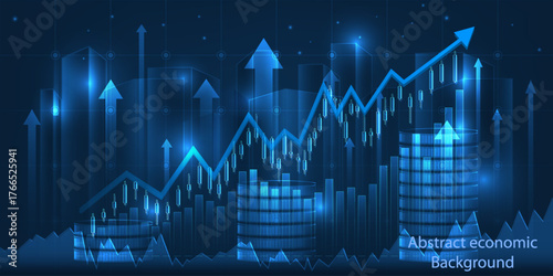 Abstract world economic artwork background with the money growth for business financial and investment.Vector illustrations.