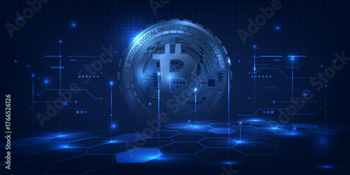 Abstract world economic artwork and background with cryptocurrency digital currency bitcoin.Vector illustrations.