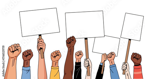 United in Protest A Powerful Display of Solidarity and Advocacy, Raising Banners