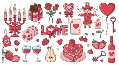 Valentine's Day Icons Love, Romance, and Celebration Elements