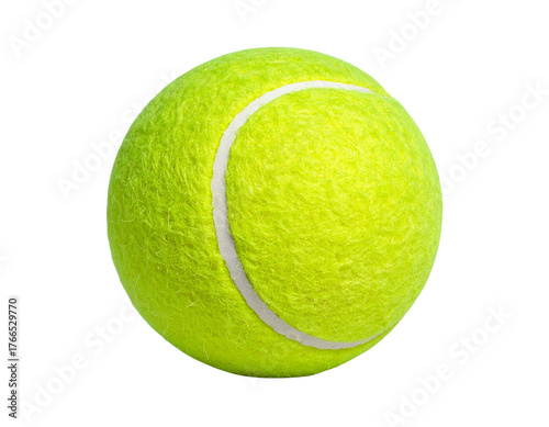  Bright Neon Green Padel Ball with Detailed Felt Texture PNG