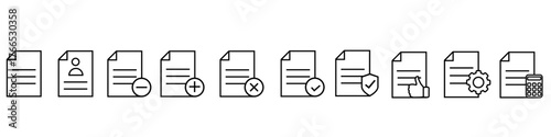 Document vector icon set. File illustration sign collection. paper symbol. accounting logo.