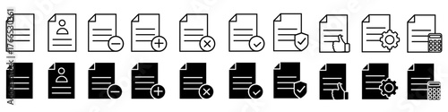 Document vector icon set. File illustration sign collection. paper symbol. accounting logo.