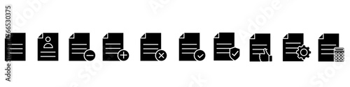 Document vector icon set. File illustration sign collection. paper symbol. accounting logo.