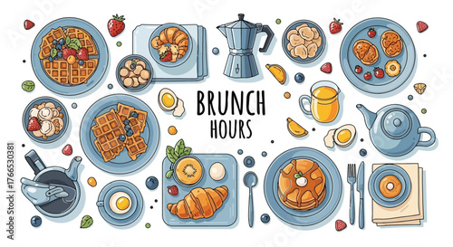 Delicious Brunch Food and Drink Spread for Leisurely Weekend Mornings