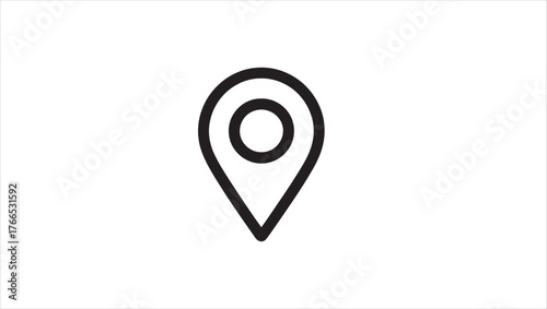 Modern and simple gps location pin icon for navigation and travel applications