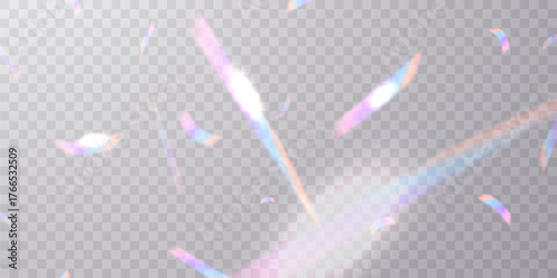 Light effect and zigzag ribbon falling from above on beam, swirl vector.
