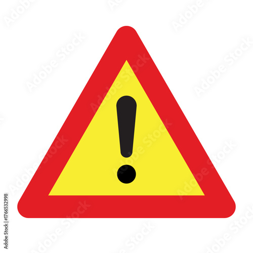 Caution alarm, danger sign, exclamation mark of warning attention icon