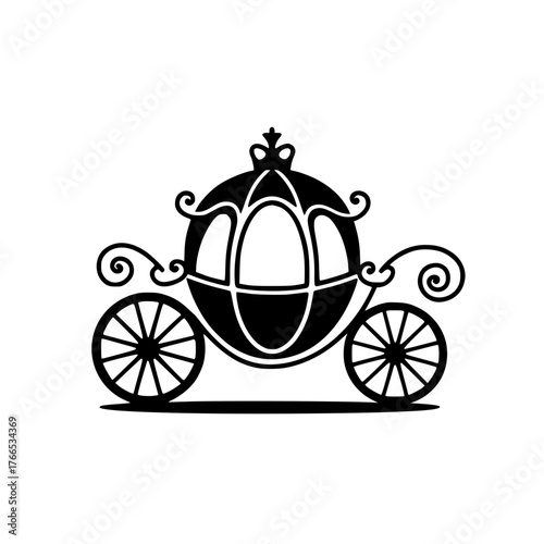 Elegant carriage silhouette ready for a fairytale journey or royal event