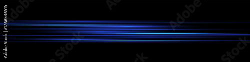 Bright horizontal beam of light on black background. Glowing laser effect creating futuristic and sci-fi aesthetics.
Suitable for technology, energy, speed and digital design themes.
