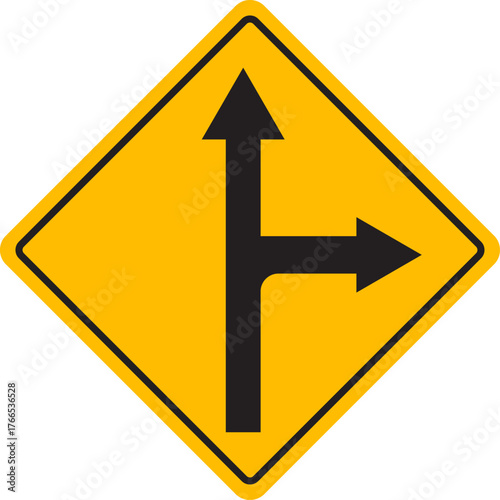 Right or straight only illustration of roadsign isolated on white background