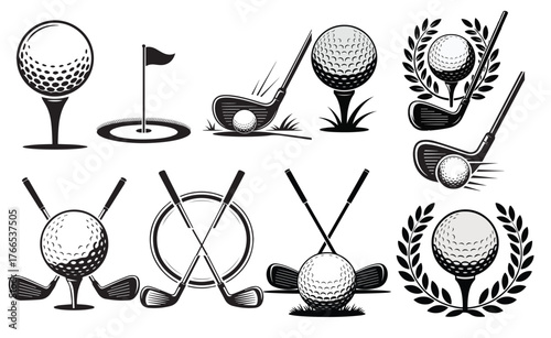 golf silhouette clipart sports vector design