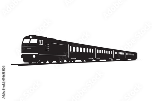 passenger train on a white background