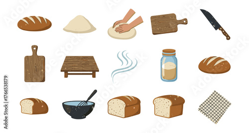 Baking essentials: bread, dough, and kitchen tools for artisan baking enthusiasts