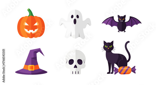 halloween icons set