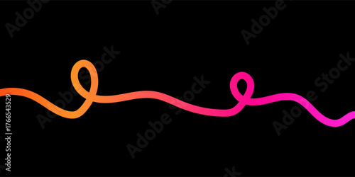 Set of Abstract Lines with Color Gradient. Vector Background with Rainbow Wave Shapes. Graphic Pattern of 3D Wavy Elements. Color Poster Design