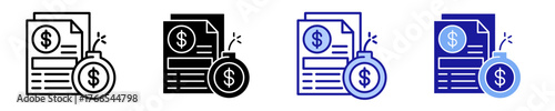 Tax Penalty  Icon Set Multiple Style Collection