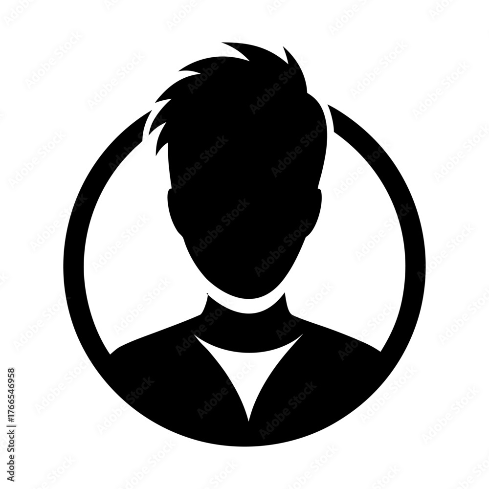 Obraz premium White Background User Icon – Account Profile Silhouette Vector.