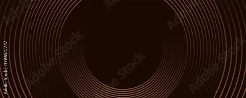3D brown lines techno abstract background overlap layer on dark space with circles shapes effect decoration. Modern graphic design element stripes style concept for web banner, card, poster