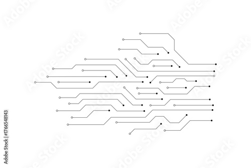 Abstract futuristic circuit board Illustration, Circuit board with various technology elements. Circuit board pattern for technology background. Vector illustration