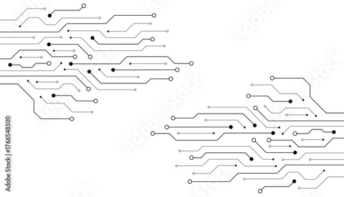 Abstract futuristic circuit board Illustration, Circuit board with various technology elements. Circuit board pattern for technology background. Vector illustration
