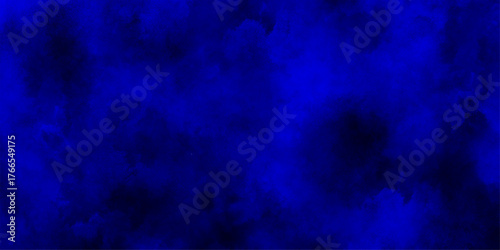 Hand painted blue watercolor background. beautiful dark gradient hand drawn by brush grunge background, Banner With Space For Text. Dark blue background concept,