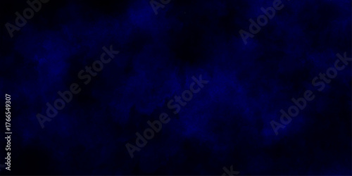 Hand painted blue watercolor background. beautiful dark gradient hand drawn by brush grunge background, Banner With Space For Text. Dark blue background concept,