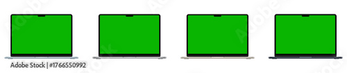 Isolated laptop mockup without background with blank screen. Stock royalty free .