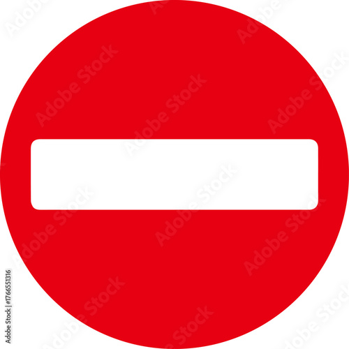 Warning signs prohibiting all types of vehicles from driving through or entering the area where the sign is installed.