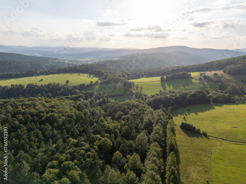 Fototapeta Naklejka Na Ścianę i Meble -  Landscape at evning in Polish mountains