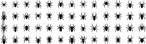 Abstract spider silhouettes collection diverse artistic interpretations of arachnids for creative projects and design elements silhouette halloween