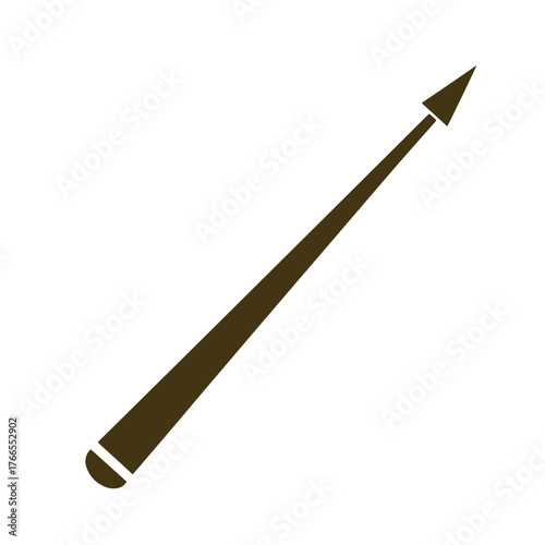 Brown spearhead on white background weapon ancient