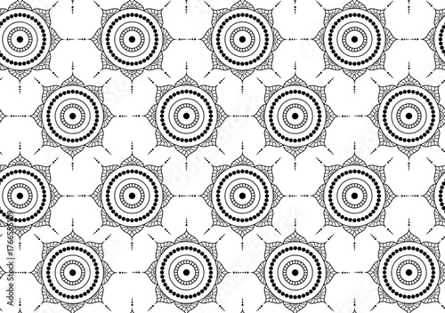 Seamless bohemian mandala design for fabric, wrapping, or wallpaper. Seamless pattern in vector.