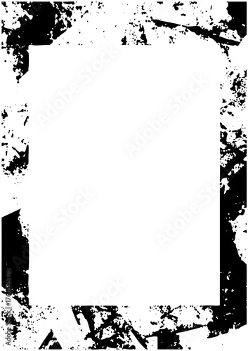 Grunge frame defines distressed texture for graphic design