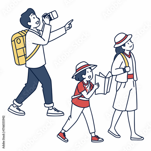  Tourist Couple Looking at a Map