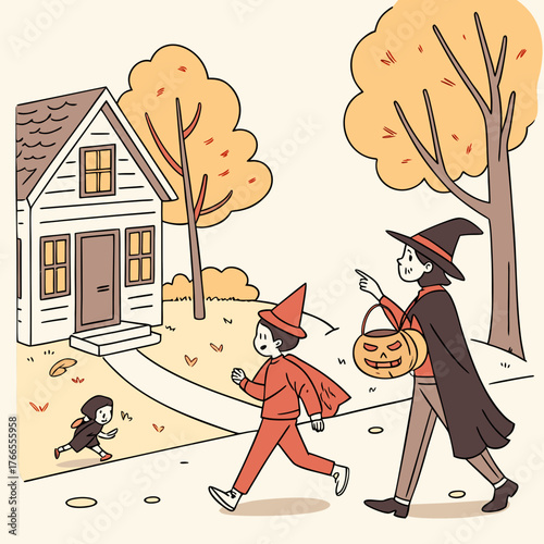  Couple in Vampire Costumes Side View