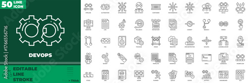 Devops Line Editable Icons set.