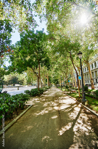 Paseo del Prado walkway, Madrid, Spain, Europe.
