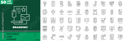Branding Line Editable Icons set.