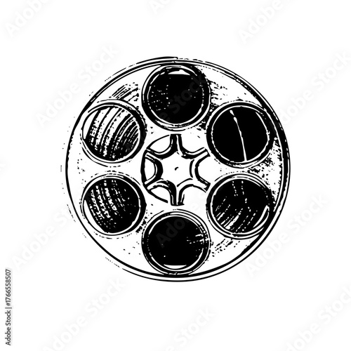 Film Reel Illustrates Retro Cinema