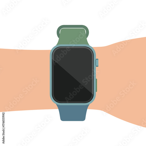 Modern smartwatch on wrist for health and fitness tracking lifestyle