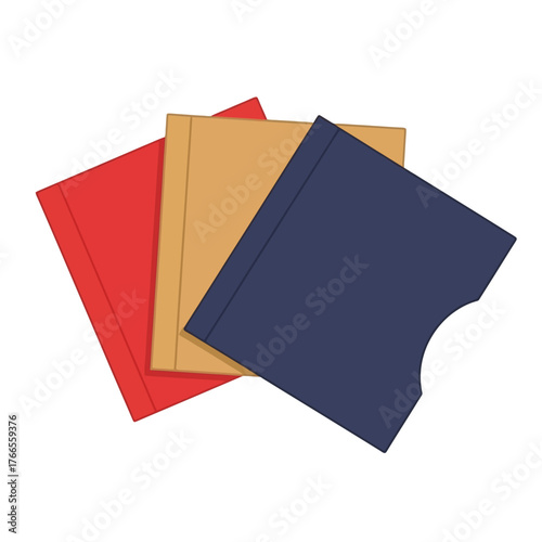 Colorful file folders for organizing documents in office or schoolwork