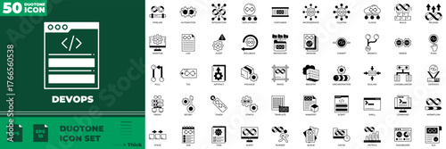 Devops Duotone Editable Icons set.