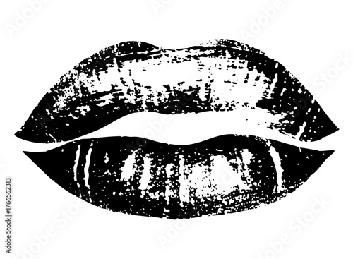 Lips imprint texture in beauty cosmetics