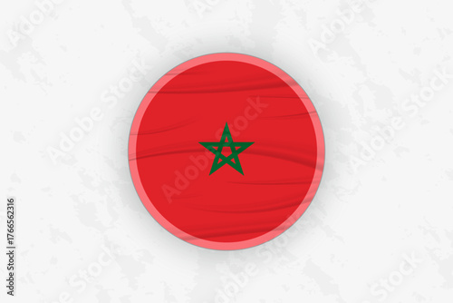 Morocco Flag Circular Sticker Design, National Pride Decal.