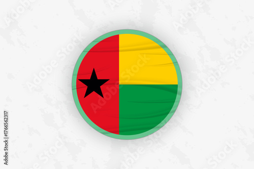 Guinea-Bissau Flag Circular Sticker Design, National Pride Decal.