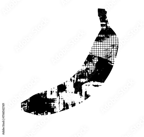 Bottle decomposes digitally in abstract composition