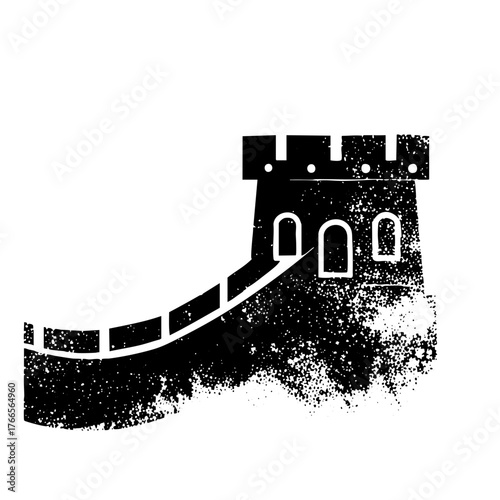 Great Wall Stands Against Landscape Texture